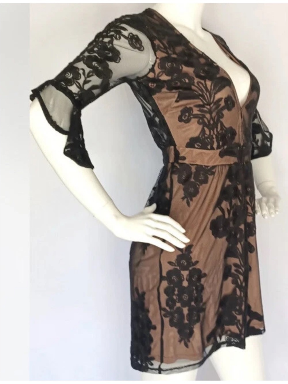 FOR LOVE AND LEMONS Sz XL TEMECULA MINI DRESS IN BLACK NWT - Picture 5 of 8